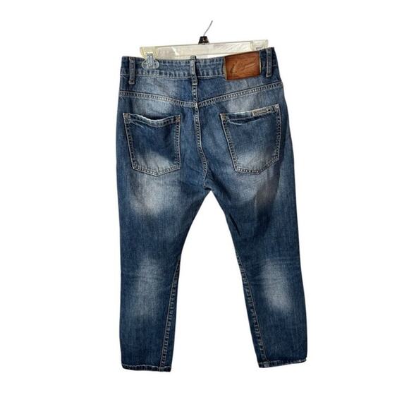 Dsquared2 Straight Leg Cropped Blue Denim Jeans Size 27 - Picture 7 of 13